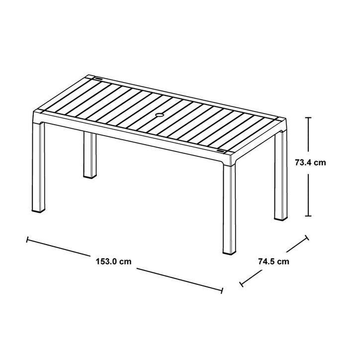 Mesa barú familiar taupe Rimax