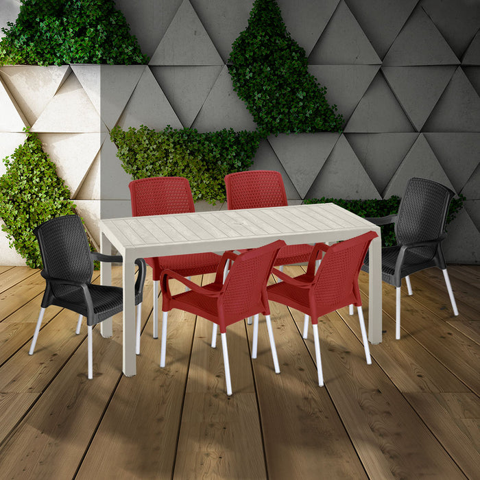 Mesa barú familiar taupe Rimax