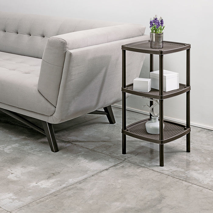 Mesa multiusos cuadrada de 3 niveles mocca Rimax