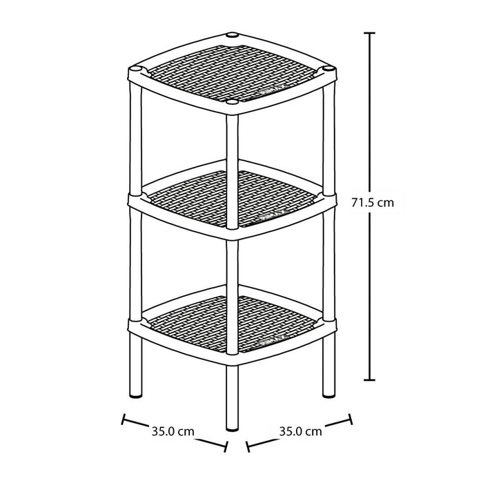 Mesa multiusos cuadrada de 3 niveles mocca Rimax