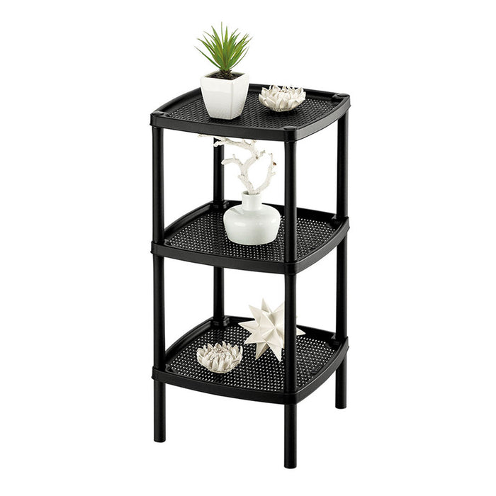 Mesa multiusos cuadrada de 3 niveles negro marca Rimax