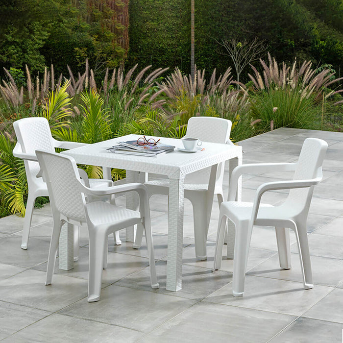 hogar mesa sillas combo comedor blanco eterna mesa 4 sillas brazos rimax cb rmx 001 mp madecentro