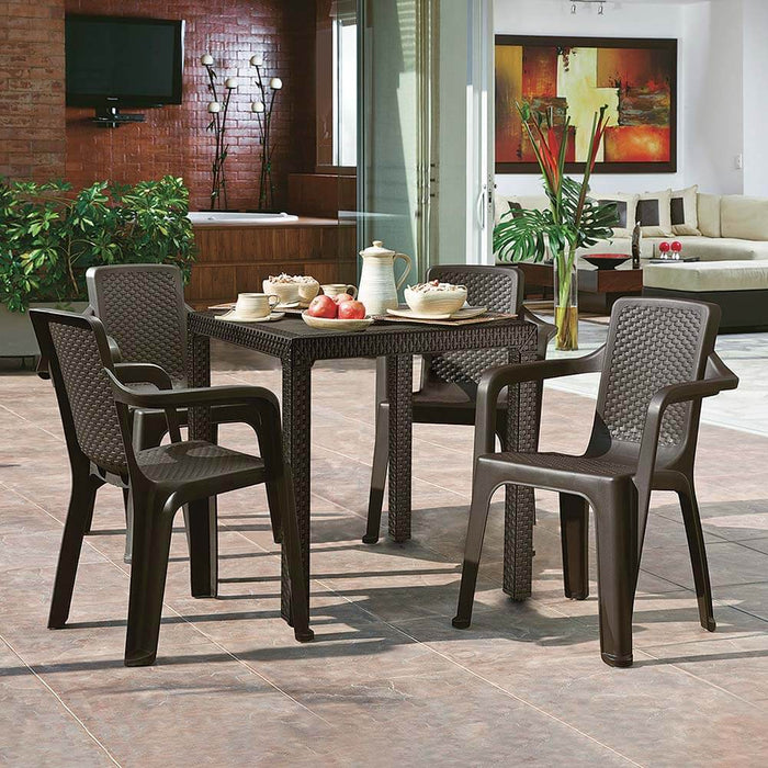 hogar mesa sillas combo comedor wengue eterna mesa 4 sillas brazos rimax cb rmx 001 mp madecentro