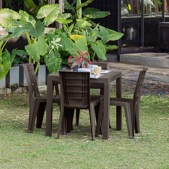 hogar mesa sillas combo comedor wengue mesa 4 sillas sin brazos rimax cb rmx 011 mp madecentro