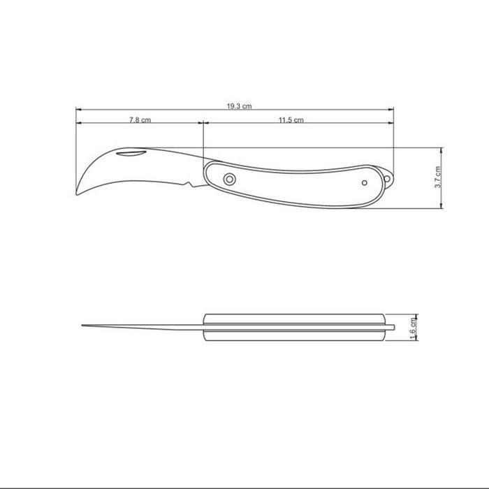 Navaja mango de madera 3 pulgadas