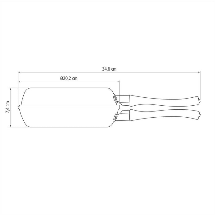 Omeletera de cocina doble antiadherente grafito 20 cm