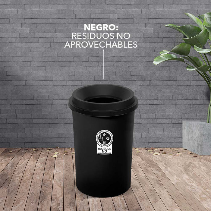 Papelera evo 50 litros manejo residuos negro marca Rimax