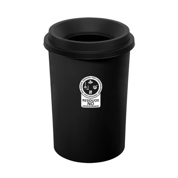 Papelera evo 50 litros manejo residuos negro marca Rimax