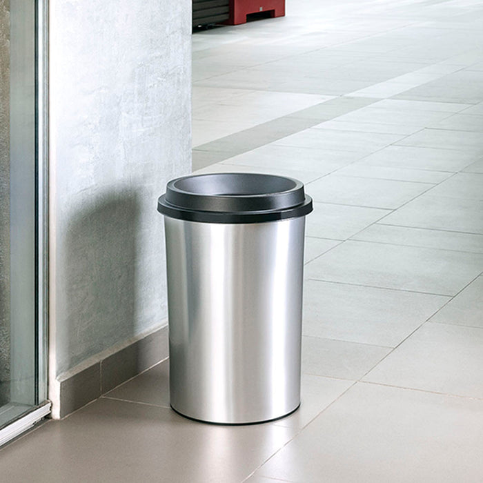 Papelera evo apariencia metal 25 litros negro Rimax