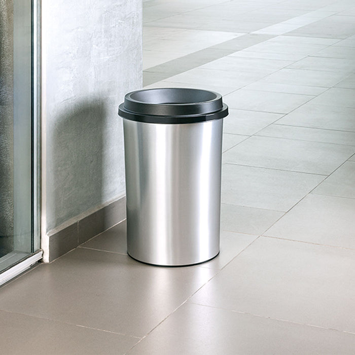 Papelera evo apariencia metal 50 l negro Rimax