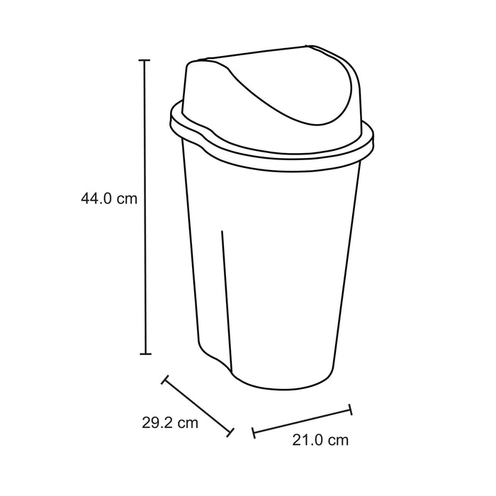 Papelera style tapa vaiven 10 litros negro marca Rimax