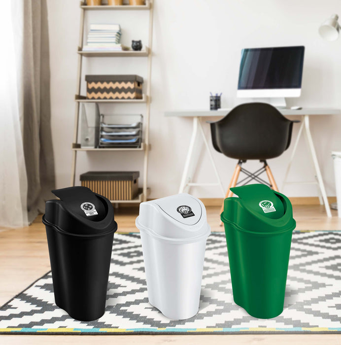 Papelera style tapa vaiven 10 litros verde marca Rimax