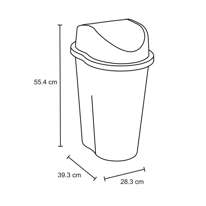 Papelera style tapa vaiven 25 litros negro marca Rimax