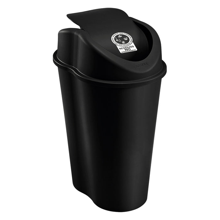 Papelera style tapa vaiven 50 litros negro marca Rimax
