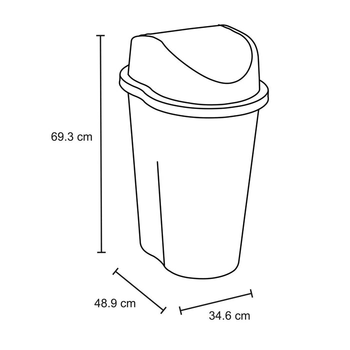 Papelera style tapa vaiven 50 litros negro marca Rimax