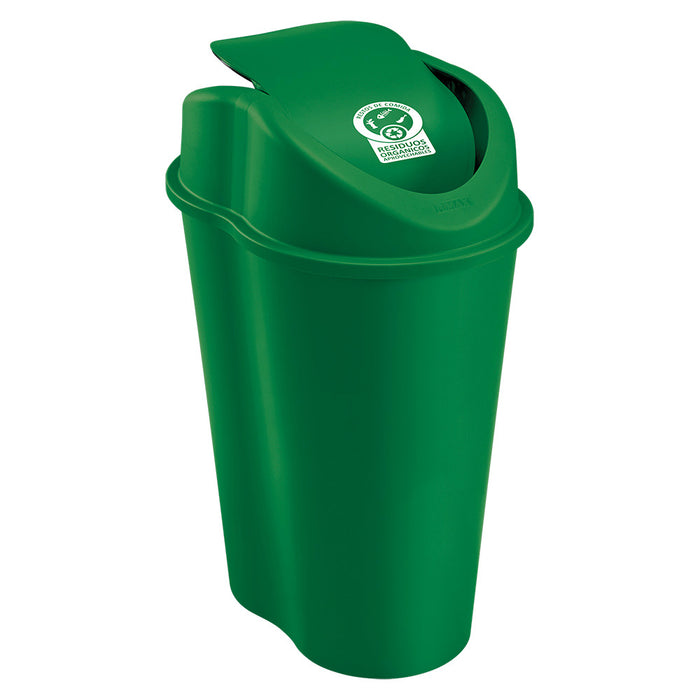 Papelera style tapa vaiven 50 litros verde marca Rimax