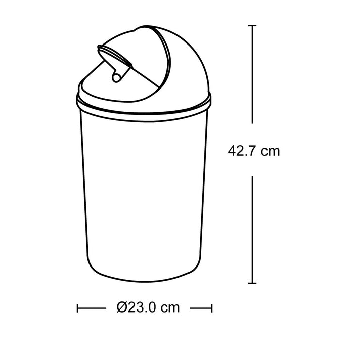Papelera tapa móvil 10 litros in mold negro Rimax
