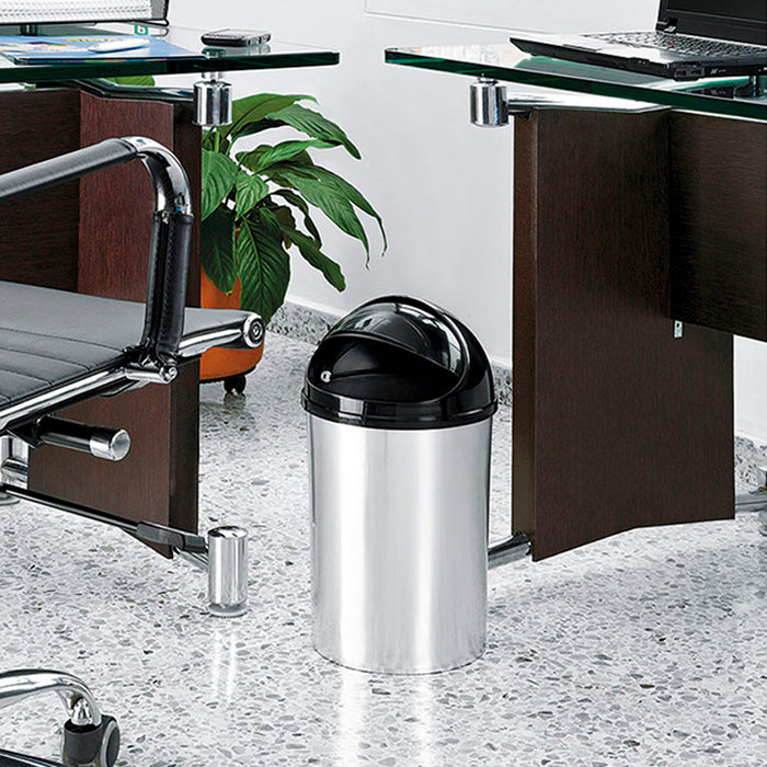 Papelera tapa móvil 10 litros in mold negro Rimax