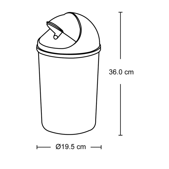 Papelera tapa móvil 5 litros in mold negro Rimax