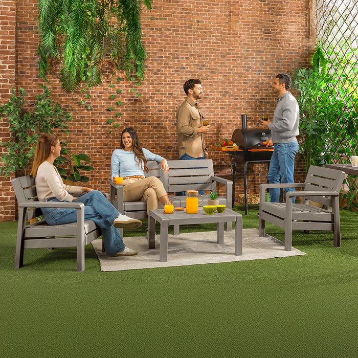 Sala barú 4 puestos gris cemento marca Rimax