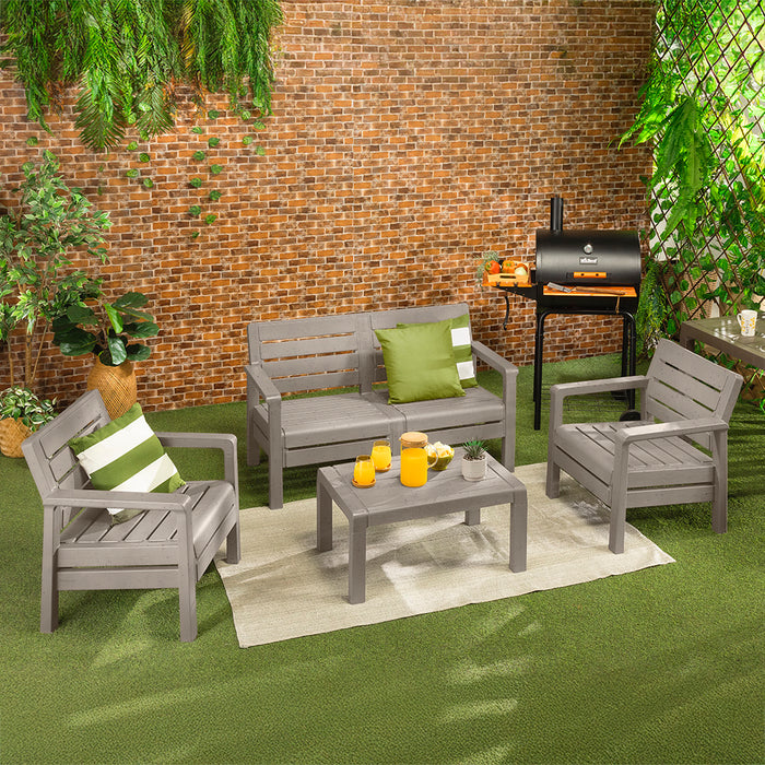 Sala barú 4 puestos gris cemento marca Rimax