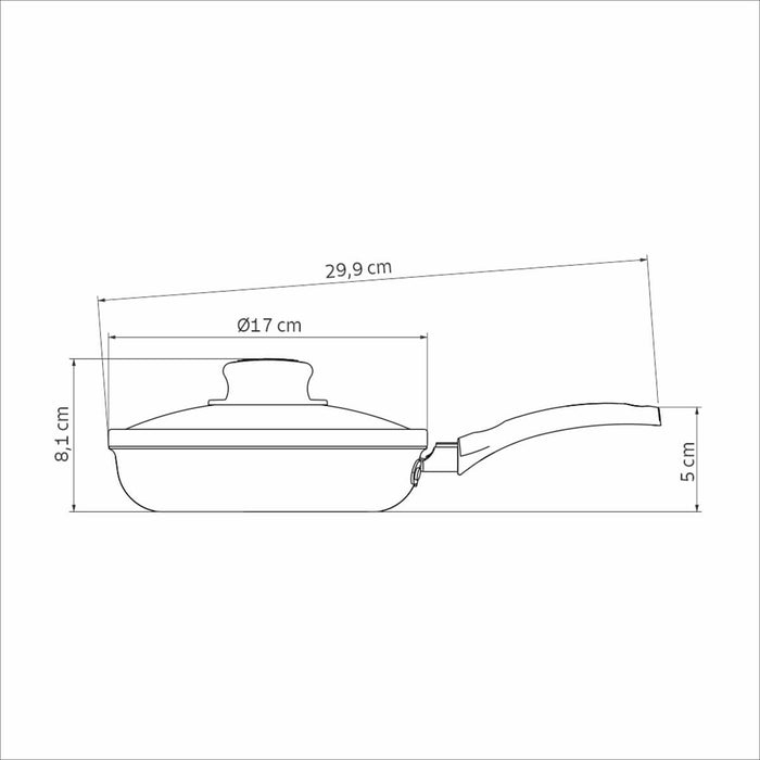 Sartén para huevo con tapa de vidrio 16 cm