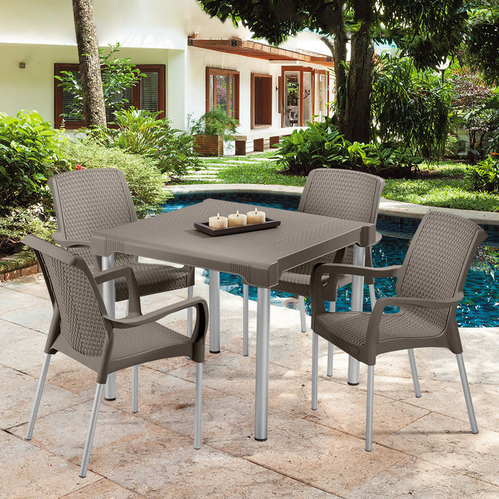 Silla apariencia shia con brazos mocca marca Rimax