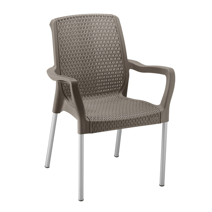 Silla apariencia shia con brazos mocca marca Rimax