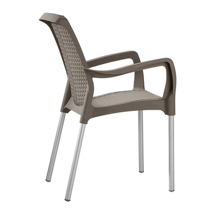 Silla apariencia shia con brazos mocca marca Rimax