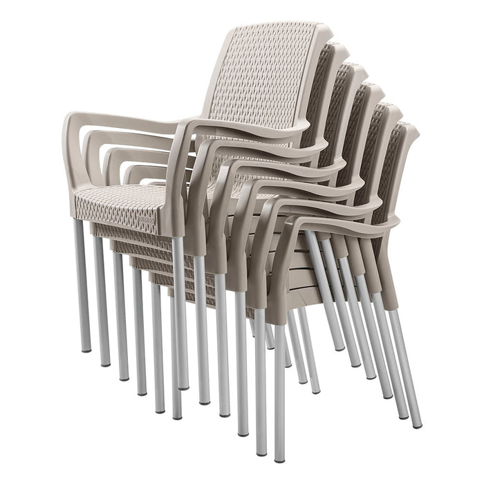 Silla apariencia shia con brazos taupe marca Rimax