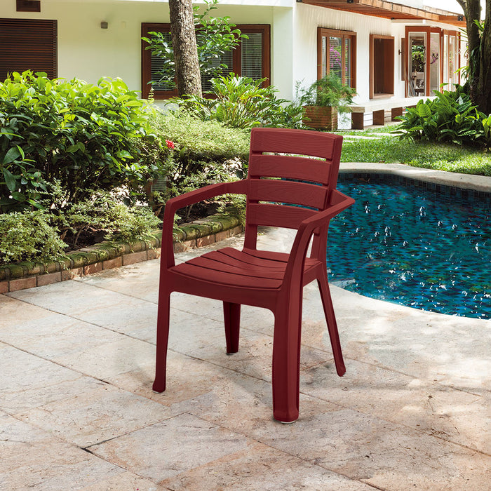 Silla barú con brazos rojo merlot marca Rimax