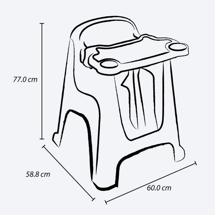 Silla comedor para bebé gris hielo marca Rimax