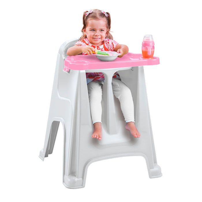 Silla comedor para bebé rosado marca Rimax