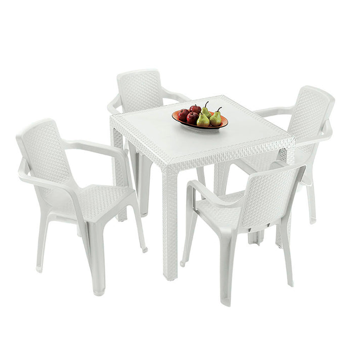 Silla eterna con brazos blanco arena marca Rimax