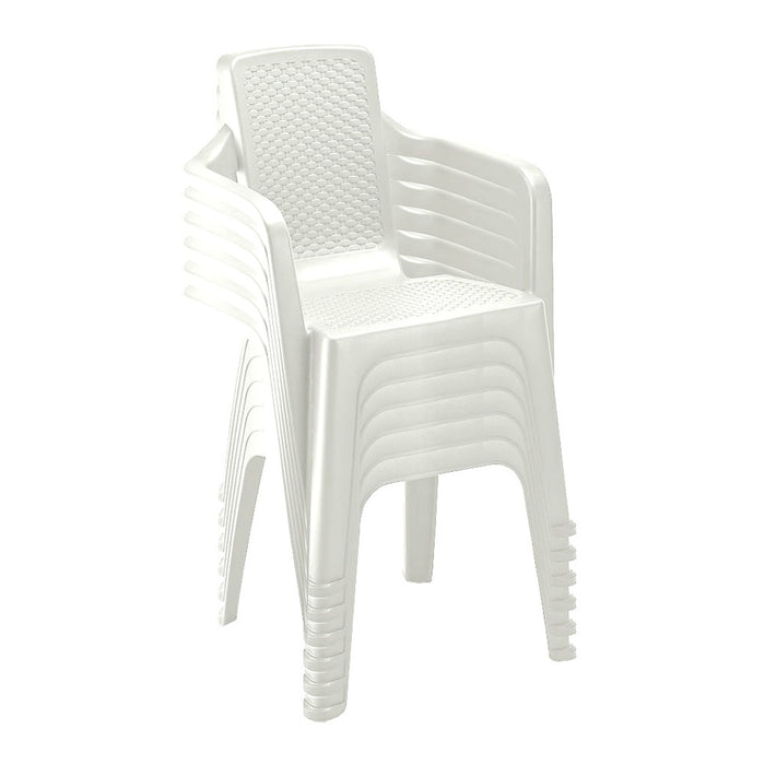 Silla eterna con brazos blanco arena marca Rimax