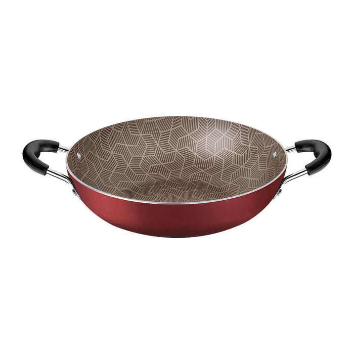 Wok antiadherente en alumino rojo 24 cm