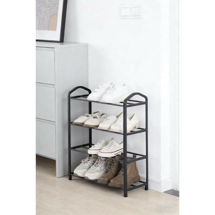 Zapatero Organizador Tody, Negro, de 4 Niveles con Amplio Espacio para 8 Pares