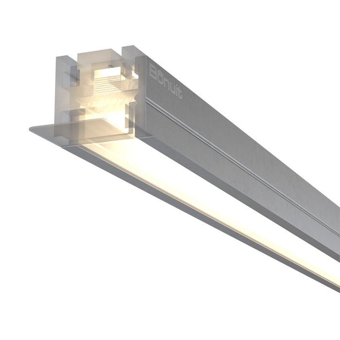 Perfil en aluminio con iluminación led, multicorte empotrable o de sobre poner negro / anodizado