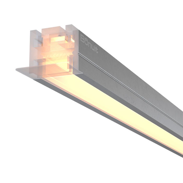 Perfil en aluminio con iluminación led, multicorte empotrable o de sobre poner negro / anodizado