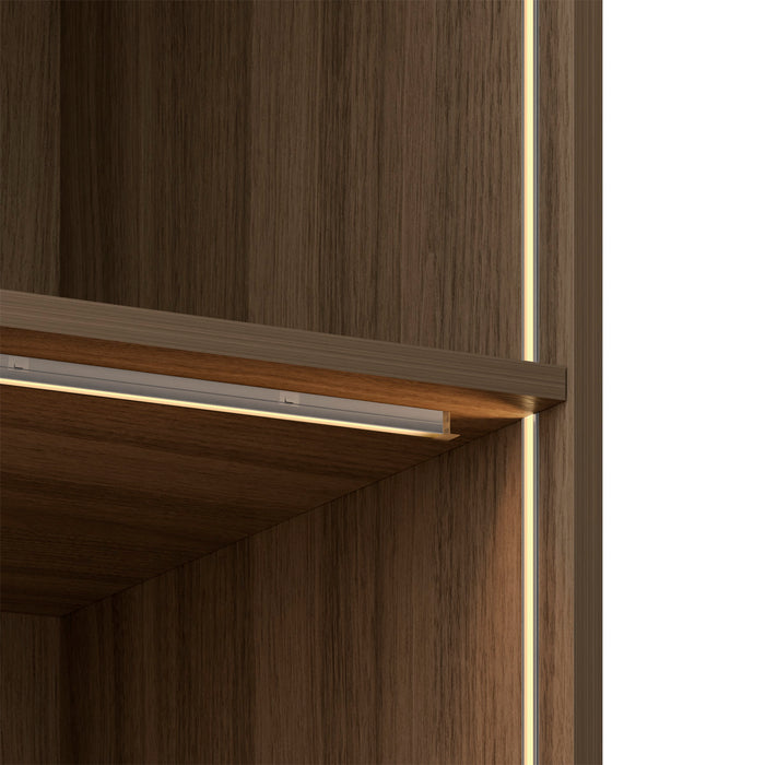 Perfil en aluminio con iluminación led, multicorte empotrable o de sobre poner negro / anodizado