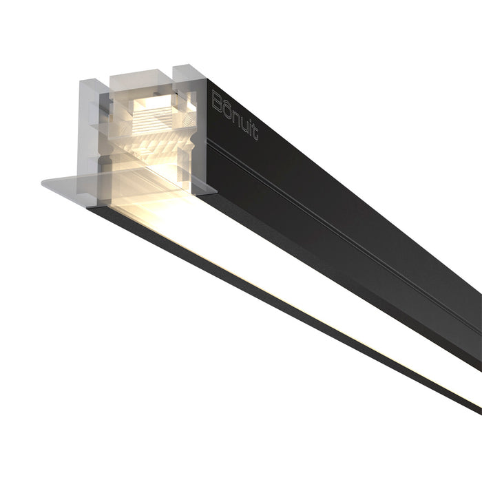 Perfil en aluminio con iluminación led, multicorte empotrable o de sobre poner negro / anodizado