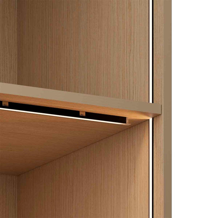 Perfil en aluminio con iluminación led, multicorte empotrable o de sobre poner negro / anodizado