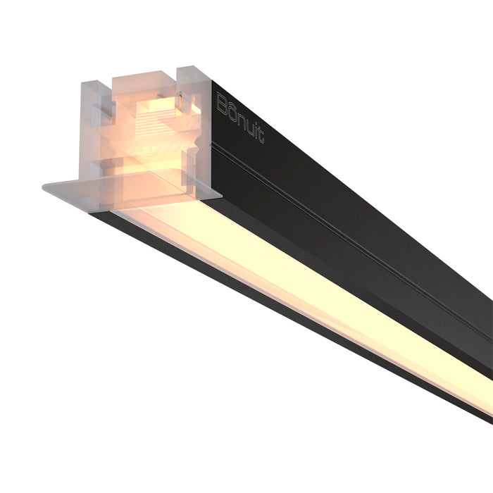 Perfil en aluminio con iluminación led, multicorte empotrable o de sobre poner negro / anodizado