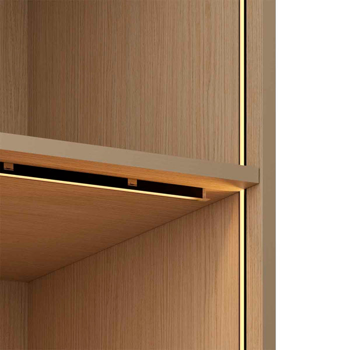 Perfil en aluminio con iluminación led, multicorte empotrable o de sobre poner negro / anodizado