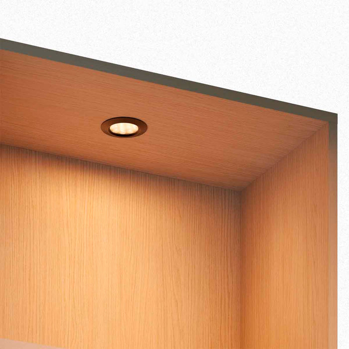 Bala led de incrustar aluminio negro o anodizado, con luz integrada neutra o cálida