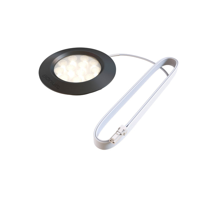 Bala led de incrustar aluminio negro o anodizado, con luz integrada neutra o cálida