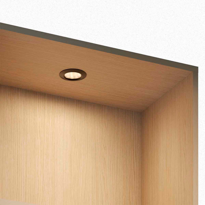 Bala led de incrustar aluminio negro o anodizado, con luz integrada neutra o cálida