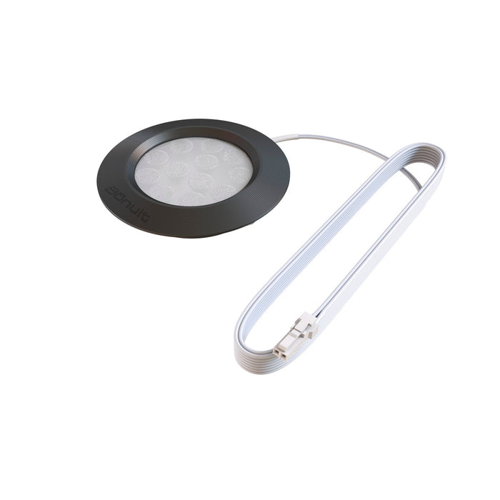 Bala led de incrustar aluminio negro o anodizado, con luz integrada neutra o cálida
