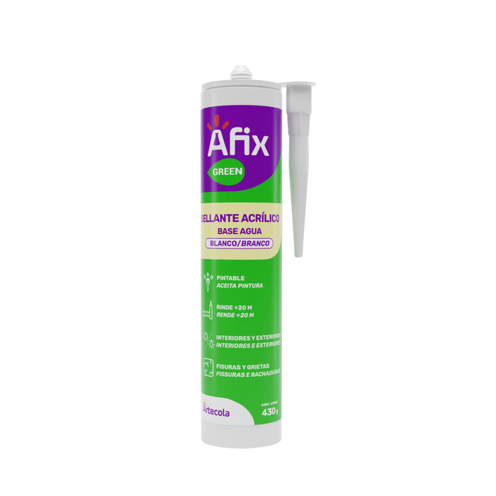 Sellador acrílico flexible a base de agua pintable para interior y exterior
