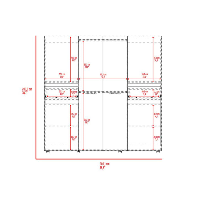 Closet Grande Imperial 200x200 Wengue y Fresno Europeo